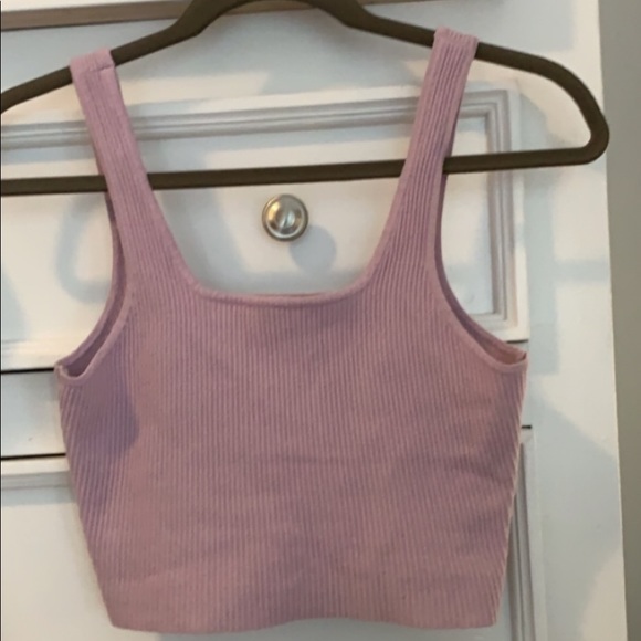 Lavender Ribbed Cropped Tank Top - Picture 2 of 4